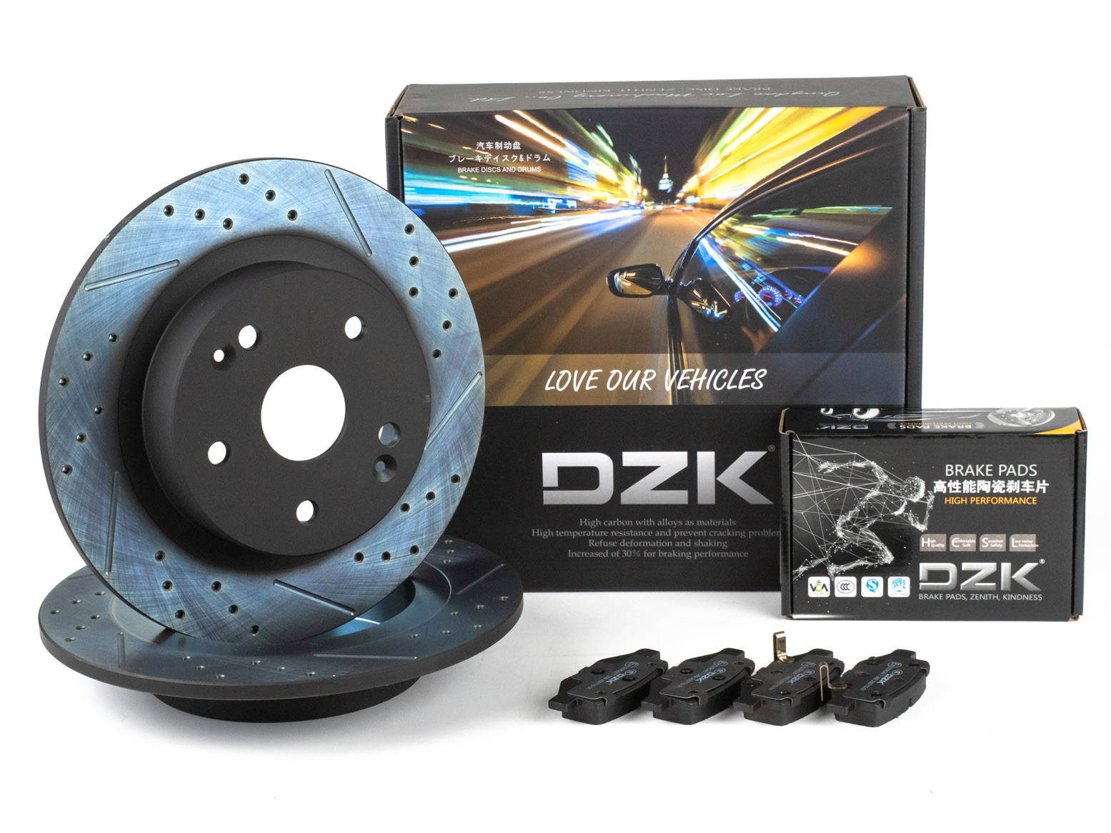 Комплект задних тормозных дисков и колодок DZK для GELLY COOLRAY GEN 1 2019-2024 1.5 AMT7 177 FWD